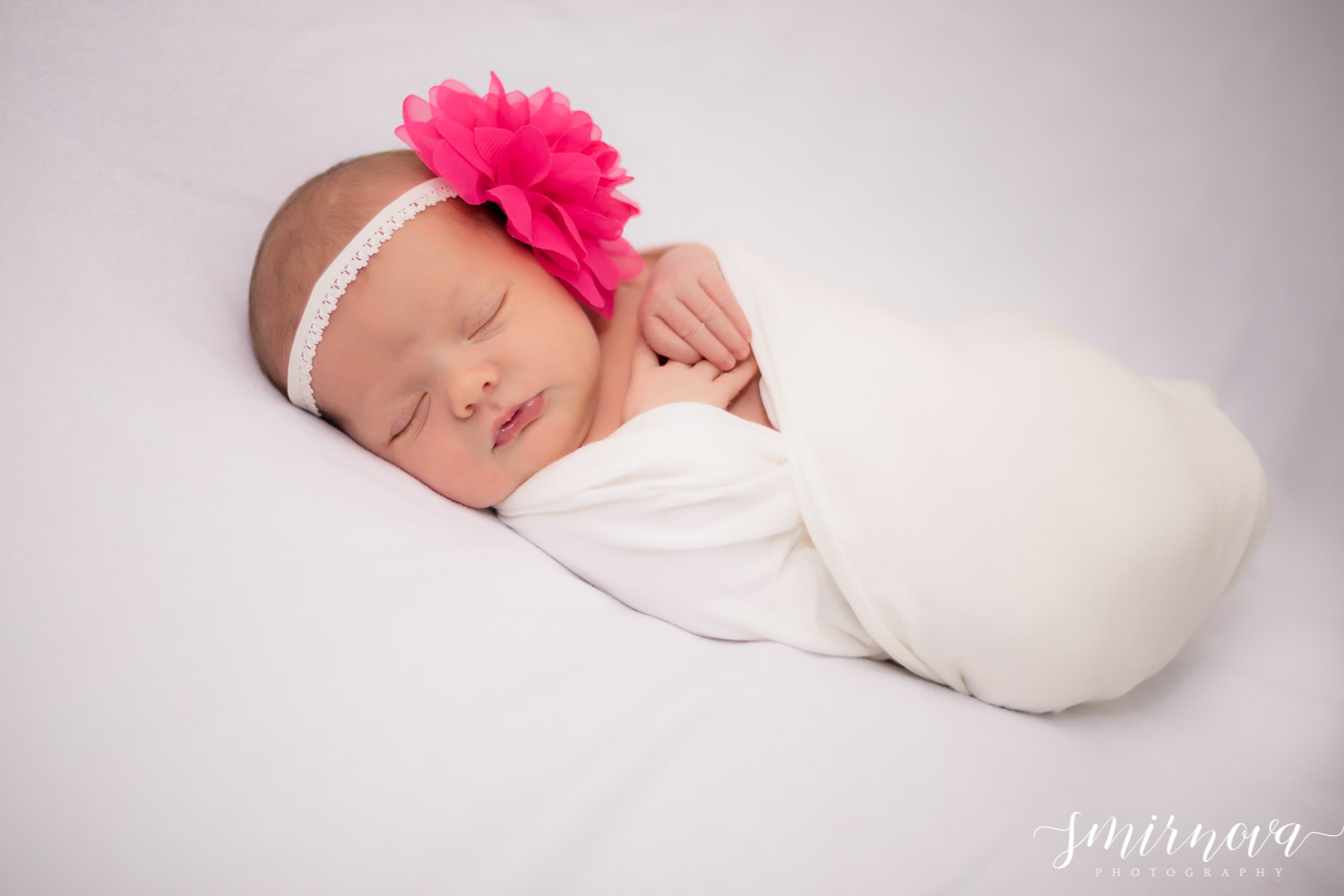 pink headband newborn Smirnova Photography by Alyssa