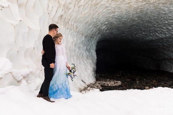 ice cave engagement styled shoot