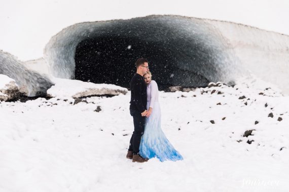 big four ice caves engagement photography