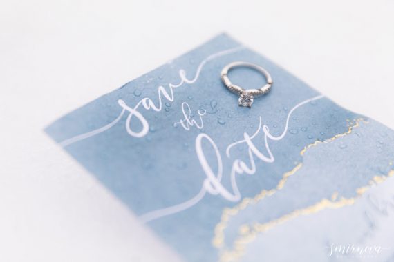 dusty blue save the date stationary